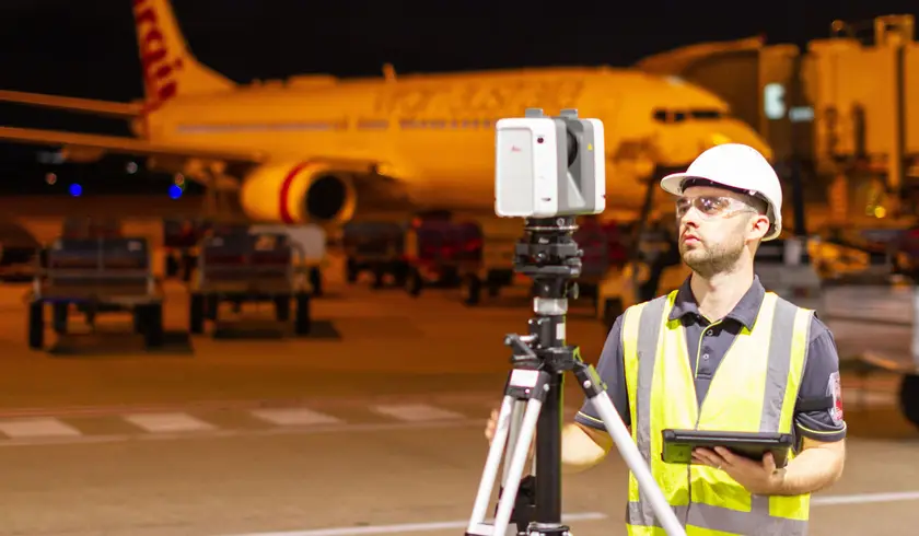 Land Solution Surveyor on site at Brisbane Airport